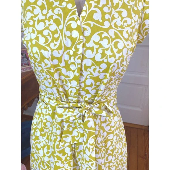 Boden shirt dress yellow Sz 6p A-Line Belted - Picture 3 of 10